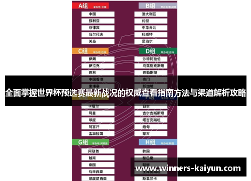 全面掌握世界杯预选赛最新战况的权威查看指南方法与渠道解析攻略